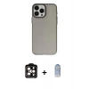 MARSİLYAN™- iPhone 15 Pro Max Kılıf Ahenk Çizgi Prime - Siyah Joko Magic 5D Cam + PVD Metal Kamera Lens - TU