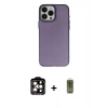 MARSİLYAN™- iPhone 15 Pro Max Kılıf Ahenk Çizgi Prime - Siyah Joko Magic 5D Hayalet Cam + PVD Metal Kamera Lens - TU