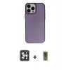 MARSİLYAN™- iPhone 15 Pro Max Kılıf Ahenk Çizgi Prime - Siyah Joko Magic 5D Hayalet Cam + PVD Metal Kamera Lens - GI