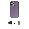 MARSİLYAN™- iPhone 15 Pro Max Kılıf Ahenk Çizgi Prime - Siyah Joko Magic 5D Hayalet Cam + Raze Metal Kamera Lens - GS