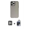 MARSİLYAN™- iPhone 15 Pro Max Kılıf Ahenk Çizgi Prime - Siyah Vanessa Magic Cam + PVD Metal Kamera Lens - GI