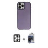 MARSİLYAN™- iPhone 15 Pro Max Kılıf Ahenk Çizgi Prime - Siyah Vanessa Magic Cam + PVD Metal Kamera Lens - GS
