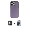 MARSİLYAN™- iPhone 15 Pro Max Kılıf Ahenk Çizgi Prime - Siyah Vanessa Magic Cam + PVD Metal Kamera Lens - SH