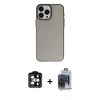 MARSİLYAN™- iPhone 15 Pro Max Kılıf Ahenk Çizgi Prime - Siyah Vanessa Magic Cam + PVD Metal Kamera Lens - TU