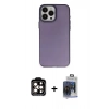 MARSİLYAN™- iPhone 15 Pro Max Kılıf Ahenk Çizgi Prime - Siyah Vanessa Magic Cam + PVD Metal Kamera Lens - TU
