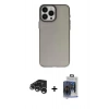 MARSİLYAN™- iPhone 15 Pro Max Kılıf Ahenk Çizgi Prime - Siyah Vanessa Magic Cam + Raze Metal Kamera Lens - GS