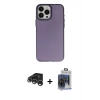 MARSİLYAN™- iPhone 15 Pro Max Kılıf Ahenk Çizgi Prime - Siyah Vanessa Magic Cam + Raze Metal Kamera Lens - GS