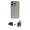 MARSİLYAN™- iPhone 15 Pro Max Kılıf Ahenk Çizgi Prime - Siyah Vanessa Magic Cam + Raze Metal Kamera Lens - SH