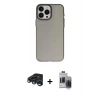 MARSİLYAN™- iPhone 15 Pro Max Kılıf Ahenk Çizgi Prime - Siyah Vanessa Magic Hayalet Cam + Raze Metal Kamera Lens - LT
