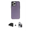 MARSİLYAN™- iPhone 15 Pro Max Kılıf Ahenk Çizgi Prime - Siyah Vanessa Magic Hayalet Cam + Raze Metal Kamera Lens - SH