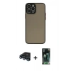 MARSİLYAN™- iPhone 15 Pro Max Kılıf Ahenk Çizgi Serisi - Şeffaf 360 Full Body Arka Koruyucu + Raze Metal Kamera Lens - LT