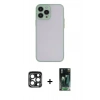 MARSİLYAN™- iPhone 15 Pro Max Kılıf Ahenk Çizgi Serisi - Şeffaf 360 Full Body Arka Koruyucu + PVD Metal Kamera Lens - LT
