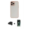 MARSİLYAN™- iPhone 15 Pro Max Kılıf Ahenk Çizgi Serisi - Şeffaf 360 Full Body Arka Koruyucu + Raze Metal Kamera Lens - TMGI