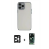 MARSİLYAN™- iPhone 15 Pro Max Kılıf Ahenk Çizgi Serisi - Şeffaf 360 Full Body Arka Koruyucu + PVD Metal Kamera Lens - SH