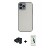MARSİLYAN™- iPhone 15 Pro Max Kılıf Ahenk Çizgi Serisi - Şeffaf Pasifik Cam Ekran Koruyucu + Raze Metal Kamera Lens - LT