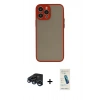 MARSİLYAN™- iPhone 15 Pro Max Kılıf Ahenk Çizgi Serisi - Şeffaf Pasifik Cam Ekran Koruyucu + Raze Metal Kamera Lens - LT