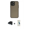 MARSİLYAN™- iPhone 15 Pro Max Kılıf Ahenk Çizgi Serisi - Şeffaf Pasifik Cam Ekran Koruyucu + Raze Metal Kamera Lens - LT