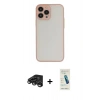 MARSİLYAN™- iPhone 15 Pro Max Kılıf Ahenk Çizgi Serisi - Şeffaf Pasifik Cam Ekran Koruyucu + Raze Metal Kamera Lens - TMGI