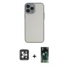 MARSİLYAN™- iPhone 15 Pro Max Kılıf Ahenk Çizgi Serisi - Siyah 360 Mat Full Body Arka Koruyucu + PVD Metal Kamera Lens - GI