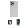 MARSİLYAN™- iPhone 15 Pro Max Kılıf Ahenk Çizgi Serisi - Siyah 360 Mat Full Body Arka Koruyucu + PVD Metal Kamera Lens - SH