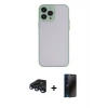 MARSİLYAN™- iPhone 15 Pro Max Kılıf Ahenk Çizgi Serisi - Siyah 3D Antistatik Hayalet Cam Ekran Koruyucu + Raze Metal Kamera Lens - LT