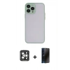 MARSİLYAN™- iPhone 15 Pro Max Kılıf Ahenk Çizgi Serisi - Siyah 3D Antistatik Hayalet Cam Ekran Koruyucu + PVD Metal Kamera Lens - GI