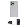 MARSİLYAN™- iPhone 15 Pro Max Kılıf Ahenk Çizgi Serisi - Siyah 3D Antistatik Hayalet Cam Ekran Koruyucu + Raze Metal Kamera Lens - TMGI