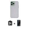 MARSİLYAN™- iPhone 15 Pro Max Kılıf Ahenk Çizgi Serisi - Siyah 3D Antistatik Hayalet Cam Ekran Koruyucu + PVD Metal Kamera Lens - TU