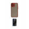 MARSİLYAN™- iPhone 15 Pro Max Kılıf Ahenk Çizgi Serisi - Siyah 3D Antistatik Hayalet Cam Ekran Koruyucu