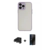 MARSİLYAN™- iPhone 15 Pro Max Kılıf Ahenk Çizgi Serisi - Siyah 3D Antistatik Hayalet Cam Ekran Koruyucu + Raze Metal Kamera Lens - TMGI