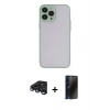 MARSİLYAN™- iPhone 15 Pro Max Kılıf Ahenk Çizgi Serisi - Siyah 3D Antistatik Hayalet Cam Ekran Koruyucu + Raze Metal Kamera Lens - LT