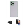 MARSİLYAN™- iPhone 15 Pro Max Kılıf Ahenk Çizgi Serisi - Siyah 3D Antistatik Mat Seramik Nano Ekran Koruyucu + Raze Metal Kamera Lens - SH