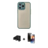 MARSİLYAN™- iPhone 15 Pro Max Kılıf Ahenk Çizgi Serisi - Siyah 3D Antistatik Mat Seramik Nano Ekran Koruyucu + Raze Metal Kamera Lens - SH