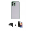MARSİLYAN™- iPhone 15 Pro Max Kılıf Ahenk Çizgi Serisi - Siyah 3D Antistatik Mat Seramik Nano Ekran Koruyucu + Raze Metal Kamera Lens - GS