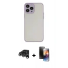 MARSİLYAN™- iPhone 15 Pro Max Kılıf Ahenk Çizgi Serisi - Siyah 3D Antistatik Mat Seramik Nano Ekran Koruyucu + Raze Metal Kamera Lens - GS