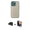 MARSİLYAN™- iPhone 15 Pro Max Kılıf Ahenk Çizgi Serisi - Siyah 3D Antistatik Mat Seramik Nano Ekran Koruyucu + Raze Metal Kamera Lens - LT