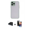 MARSİLYAN™- iPhone 15 Pro Max Kılıf Ahenk Çizgi Serisi - Siyah 3D Antistatik Mat Seramik Nano Ekran Koruyucu + Raze Metal Kamera Lens - LT