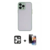 MARSİLYAN™- iPhone 15 Pro Max Kılıf Ahenk Çizgi Serisi - Siyah 3D Antistatik Mat Seramik Nano Ekran Koruyucu + PVD Metal Kamera Lens - GS