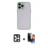 MARSİLYAN™- iPhone 15 Pro Max Kılıf Ahenk Çizgi Serisi - Siyah 3D Antistatik Mat Seramik Nano Ekran Koruyucu + PVD Metal Kamera Lens - LT