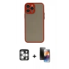 MARSİLYAN™- iPhone 15 Pro Max Kılıf Ahenk Çizgi Serisi - Siyah 3D Antistatik Mat Seramik Nano Ekran Koruyucu + PVD Metal Kamera Lens - GS