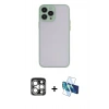 MARSİLYAN™- iPhone 15 Pro Max Kılıf Ahenk Çizgi Serisi - Siyah 3D Antistatik Seramik Nano Ekran Koruyucu + PVD Metal Kamera Lens - GS
