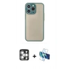 MARSİLYAN™- iPhone 15 Pro Max Kılıf Ahenk Çizgi Serisi - Siyah 3D Antistatik Seramik Nano Ekran Koruyucu + PVD Metal Kamera Lens - GS
