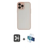 MARSİLYAN™- iPhone 15 Pro Max Kılıf Ahenk Çizgi Serisi - Siyah 3D Antistatik Seramik Nano Ekran Koruyucu + Gri PVD Metal Kamera Lens