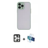 MARSİLYAN™- iPhone 15 Pro Max Kılıf Ahenk Çizgi Serisi - Siyah 3D Antistatik Seramik Nano Ekran Koruyucu + PVD Metal Kamera Lens - GS