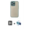 MARSİLYAN™- iPhone 15 Pro Max Kılıf Ahenk Çizgi Serisi - Siyah 3D Antistatik Seramik Nano Ekran Koruyucu + Gri PVD Metal Kamera Lens