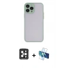 MARSİLYAN™- iPhone 15 Pro Max Kılıf Ahenk Çizgi Serisi - Siyah 3D Antistatik Seramik Nano Ekran Koruyucu + PVD Metal Kamera Lens - SH