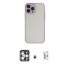 MARSİLYAN™- iPhone 15 Pro Max Kılıf Ahenk Çizgi Serisi - Siyah Bilvis 0.18mm Plus Cam Ekran Koruyucu + PVD Metal Kamera Lens - GS