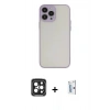 MARSİLYAN™- iPhone 15 Pro Max Kılıf Ahenk Çizgi Serisi - Siyah Bilvis 0.18mm Plus Cam Ekran Koruyucu + PVD Metal Kamera Lens - SH