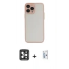 MARSİLYAN™- iPhone 15 Pro Max Kılıf Ahenk Çizgi Serisi - Siyah Bilvis 0.18mm Plus Cam Ekran Koruyucu + PVD Metal Kamera Lens - SH