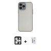 MARSİLYAN™- iPhone 15 Pro Max Kılıf Ahenk Çizgi Serisi - Siyah Bilvis 0.18mm Plus Cam Ekran Koruyucu + PVD Metal Kamera Lens - GS